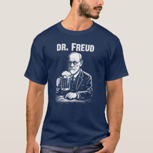 Dr. Freud with Beer Illustration T-Shirt