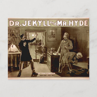 Dr. Jekyll and Mr. Hyde Vintage Illustration 1880s Holiday Postcard
