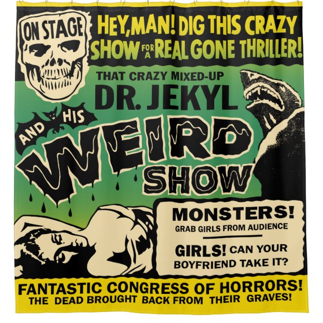 Dr Jekyl's Weird Spook Show Shower Curtain (Front)