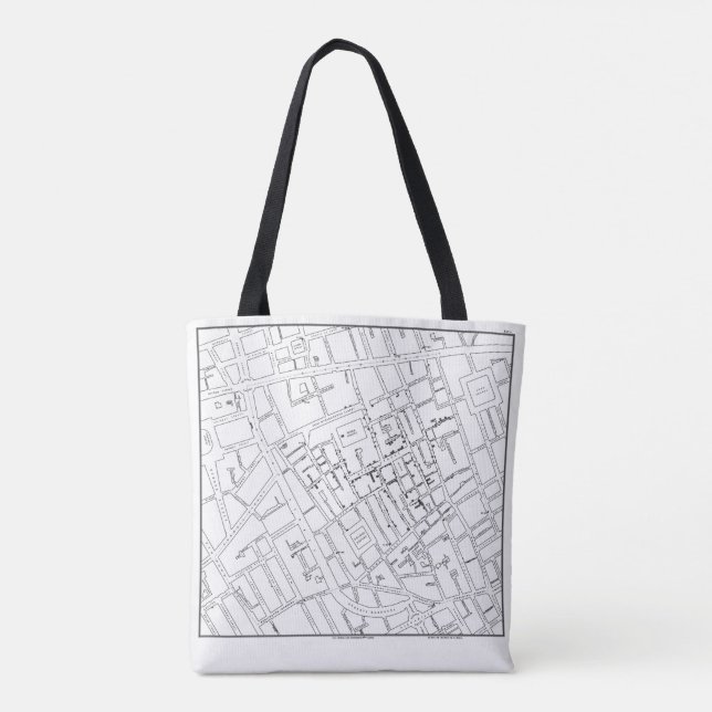 Dr. John Snow: Cholera Map of London, 1854 Tote Bag (Back)