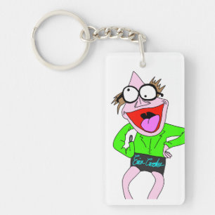 Dr. LeBrick wearing shorts keychain