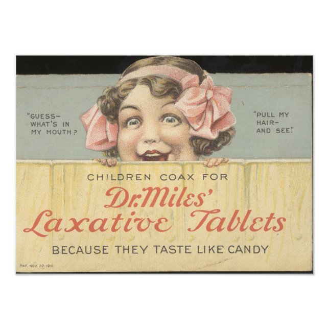Dr. Miles Laxative Tablets Ephemera Photo Print (Front)