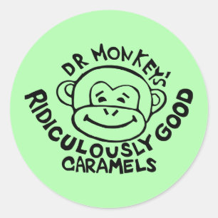 Dr. Monkey Round Stickers