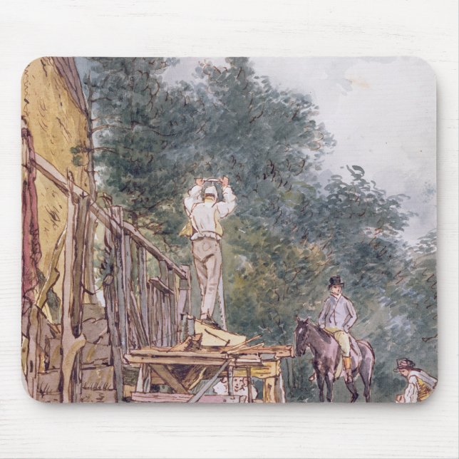 Dr. Monro inspecting his stables Mouse Mat (Front)