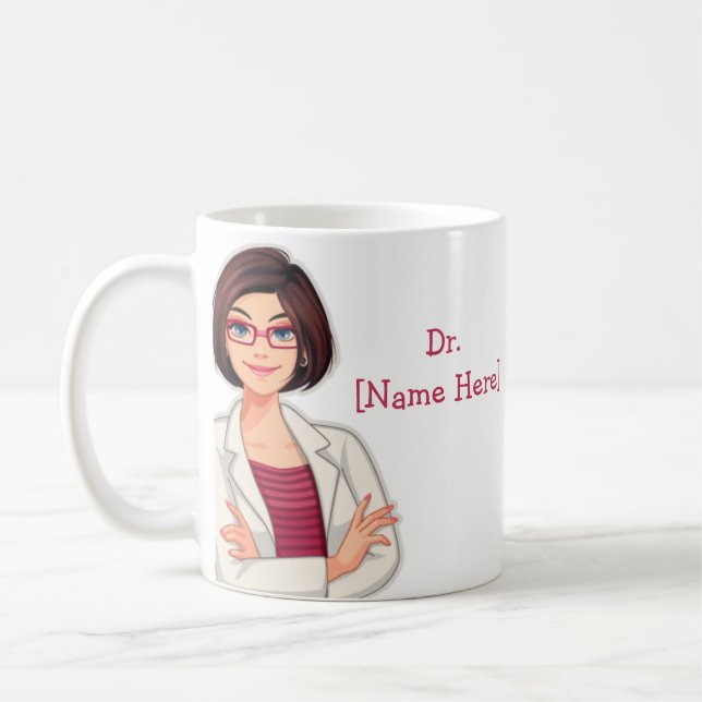 Dr. Name Custom Best Doctor Gift Coffee Mug (Left)