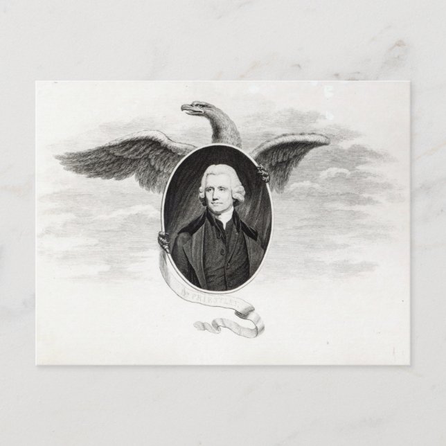 Dr. Priestley, illustration from Philosophers Postcard (Front)