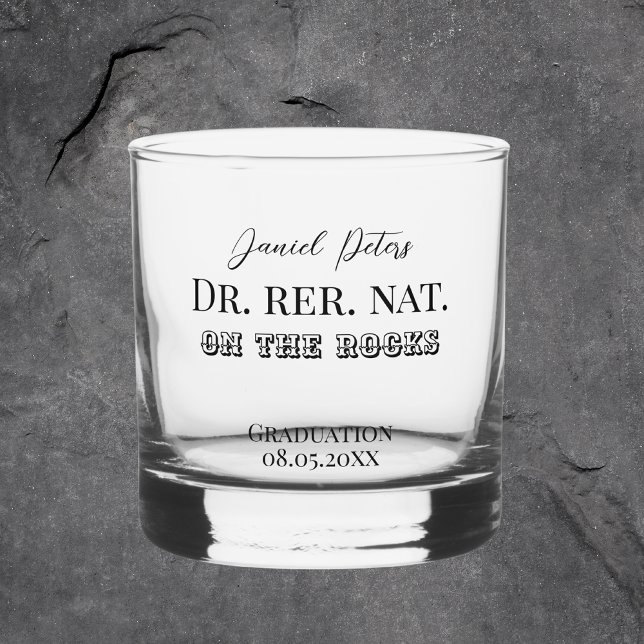 Dr. rer nat phd Doktor Abschluss geschenk whiskey  Glass (Creator Uploaded)
