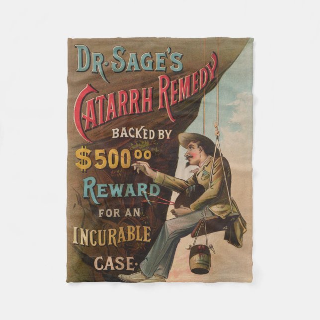 Dr. Sage's Catarrh Remedy Fleece Blanket (Front)