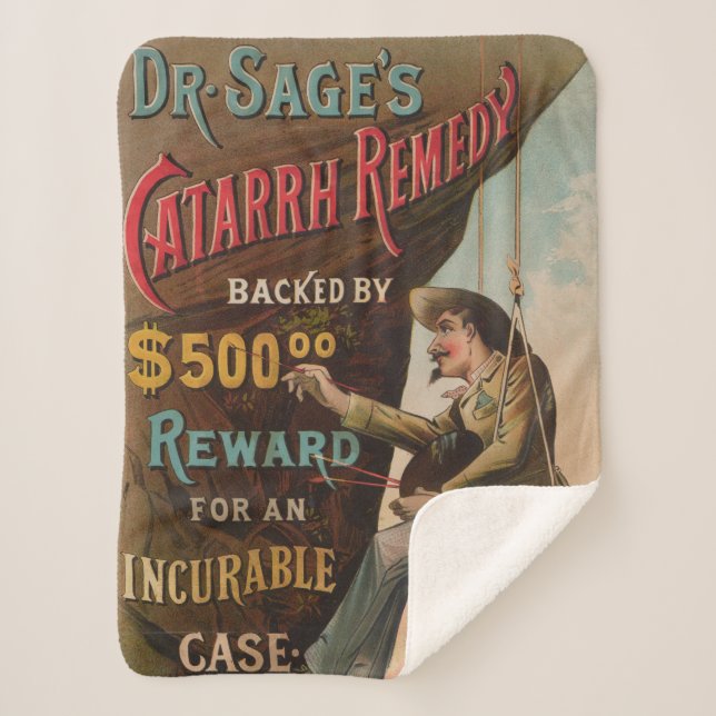 Dr. Sage's Catarrh Remedy Sherpa Blanket (Front)