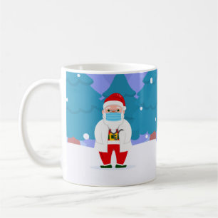 dr santa claus covid christmas face mask doctor coffee mug