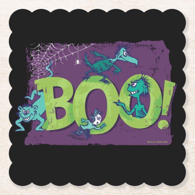 Dr. Seuss | BOO! Halloween Graphic Paper Coaster (Front)