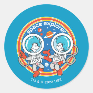 Dr. Seuss   Cadet One Cadet Two Space Explorer Classic Round Sticker