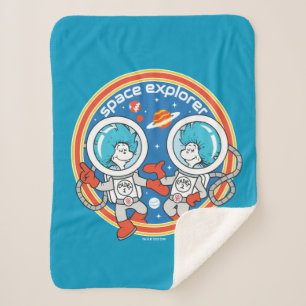 Dr. Seuss   Cadet One Cadet Two Space Explorer Sherpa Blanket