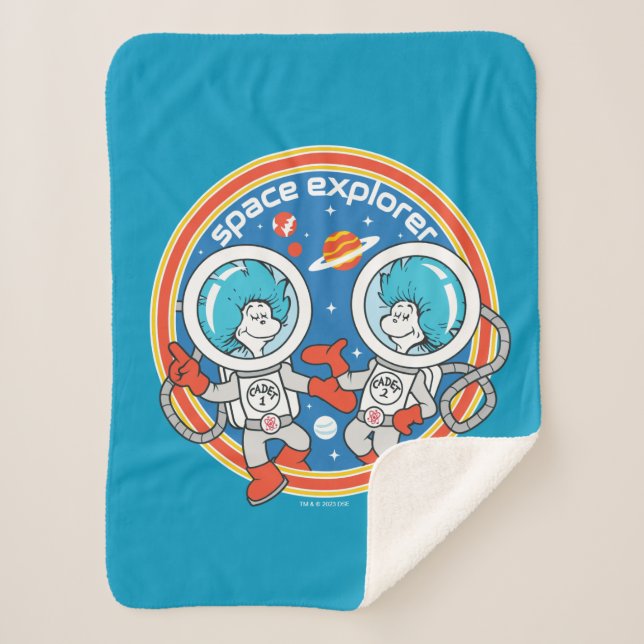 Dr. Seuss | Cadet One Cadet Two Space Explorer Sherpa Blanket (Front)