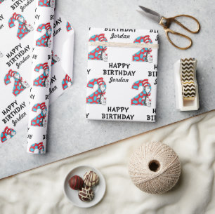 Dr. Seuss   Cat in the Hat 2nd Birthday Wrapping Paper