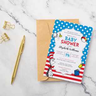 Dr. Seuss - Cat in the Hat Baby Shower Invitation