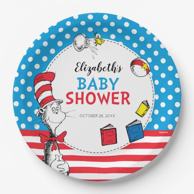 Dr. Seuss - Cat in the Hat Baby Shower Paper Plate (Front)