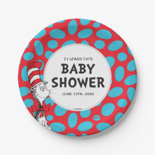 Dr. Seuss Cat in the Hat Baby Shower Paper Plate