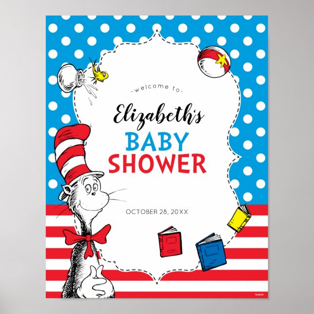 Dr. Seuss - Cat in the Hat Baby Shower Welcome Poster (Front)