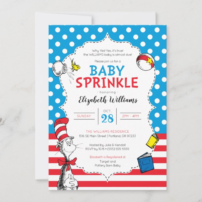 Dr. Seuss - Cat in the Hat Baby Sprinkle Invitation (Front)
