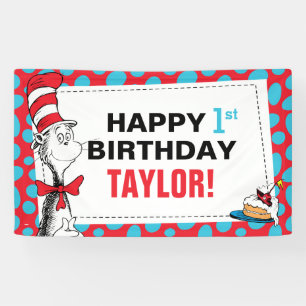 Dr. Seuss Cat in the Hat Birthday Banner