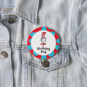 Dr. Seuss Cat in the Hat Birthday Boy 7.5 Cm Round Badge