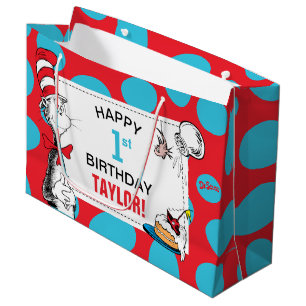 Dr. Seuss Cat in the Hat Birthday Large Gift Bag