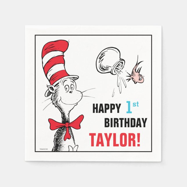 Dr. Seuss | Cat in the Hat Birthday Napkin (Front)