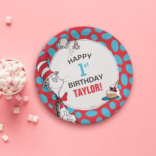 Dr. Seuss   Cat in the Hat Birthday Paper Plate