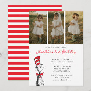 Dr. Seuss   Cat in the Hat Birthday - Photo Invitation