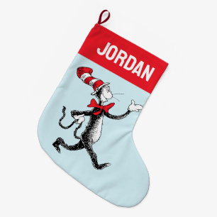 Dr. Seuss Cat in the Hat Cat Walk Large Christmas Stocking