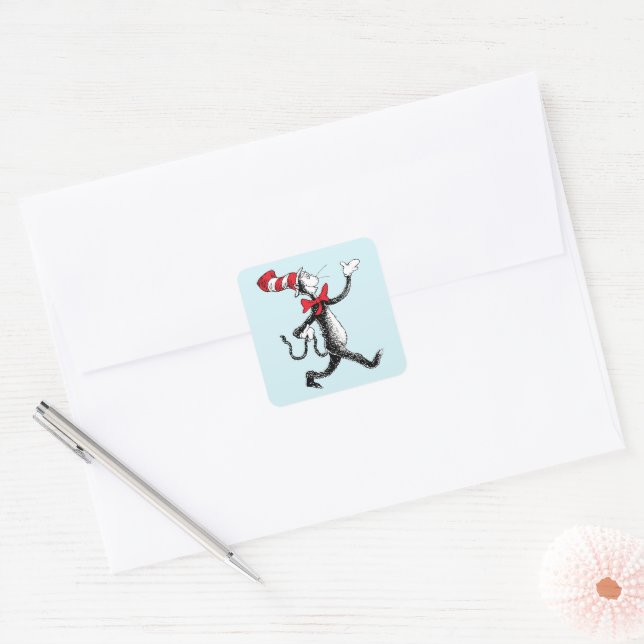 Dr. Seuss | Cat in the Hat Cat Walk Square Sticker (Envelope)