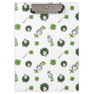 Dr. Seuss   Cat in the Hat Clover Pattern Clipboard