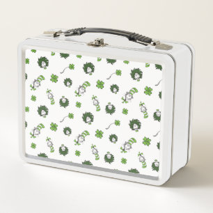 Dr. Seuss   Cat in the Hat Clover Pattern Metal Lunch Box