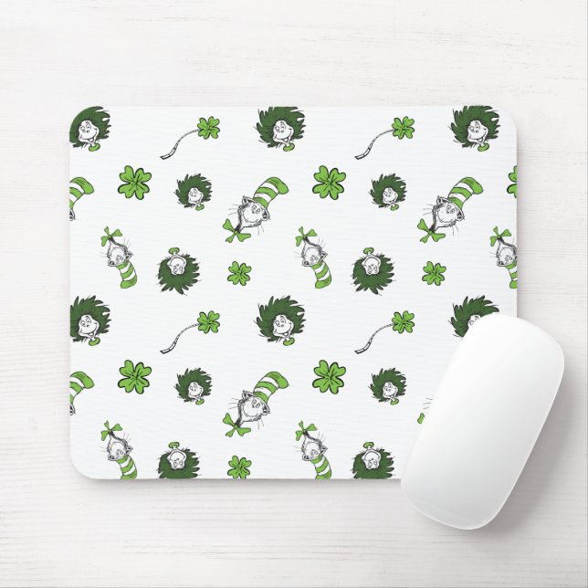 Dr. Seuss | Cat in the Hat Clover Pattern Mouse Mat (With Mouse)