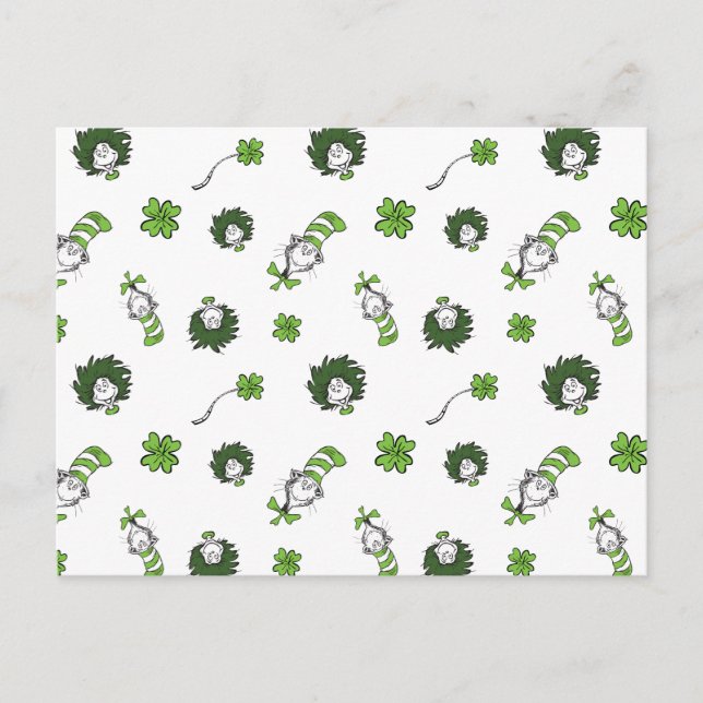 Dr. Seuss | Cat in the Hat Clover Pattern Postcard (Front)