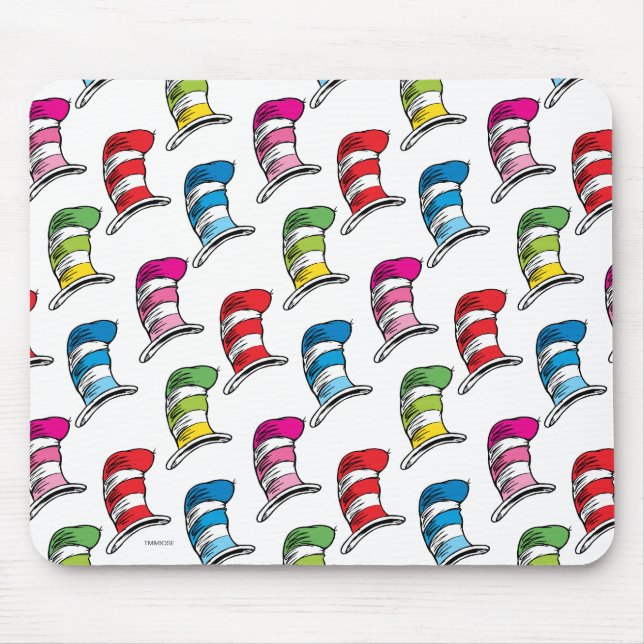 Dr. Seuss | Cat In The Hat Colourful Hat Pattner Mouse Mat (Front)