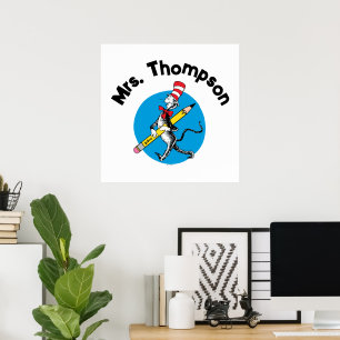 Dr. Seuss Cat in the Hat Custom Name Poster