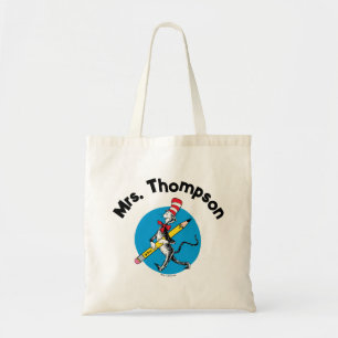 Dr. Seuss   Cat in the Hat Custom Name Tote Bag