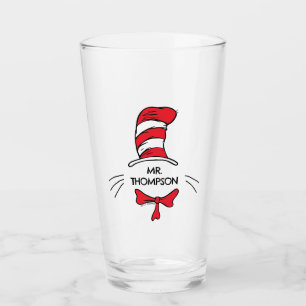 Dr. Seuss Cat in the Hat Custom Teacher Name Glass