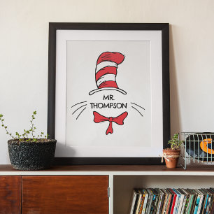 Dr. Seuss   Cat in the Hat Custom Teacher Name Poster