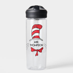 Dr. Seuss   Cat in the Hat Custom Teacher Name Water Bottle