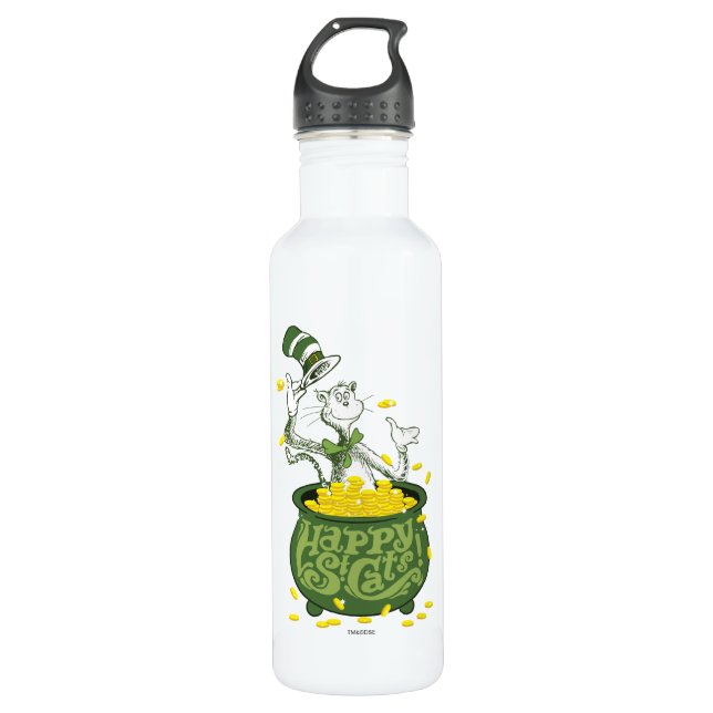 Dr. Seuss | Cat in the Hat - Happy St. Cat's! 710 Ml Water Bottle (Front)