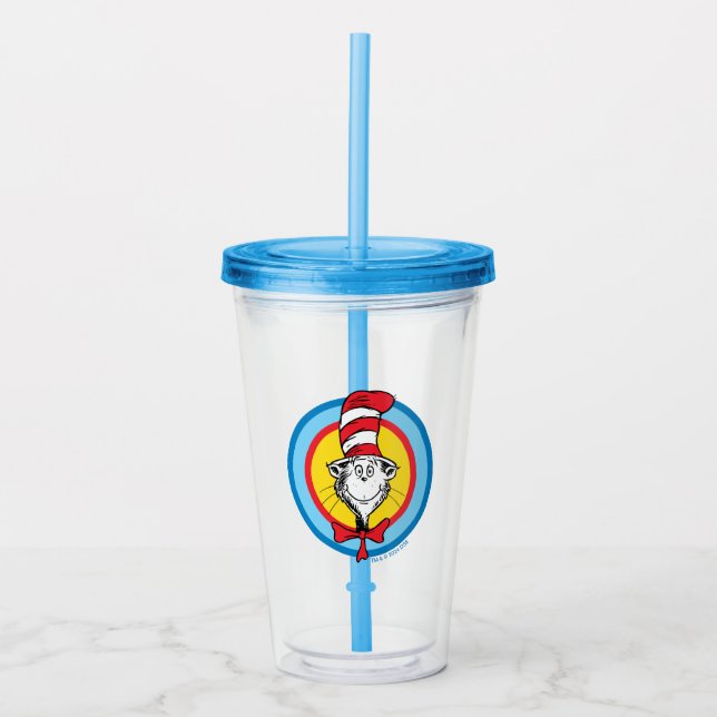 Dr. Seuss | Cat in the Hat Head Graphic Acrylic Tumbler (Front)