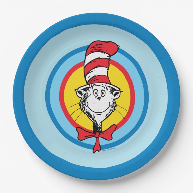 Dr. Seuss | Cat in the Hat Head Graphic Paper Plate (Front)