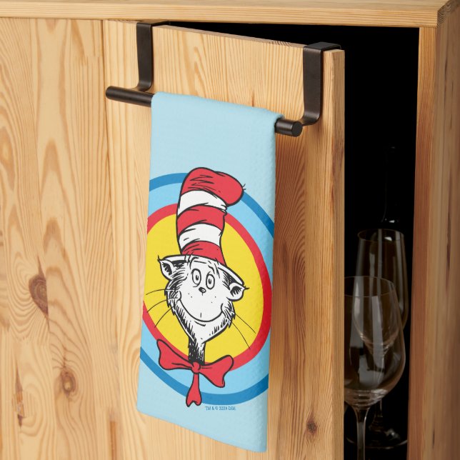 Dr. Seuss | Cat in the Hat Head Graphic Tea Towel (Thirds Fold)