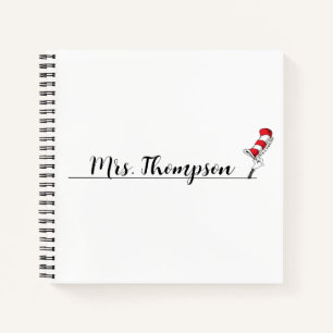 Dr. Seuss   Cat in the Hat Icon Custom Name Notebook