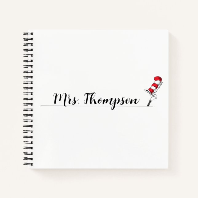 Dr. Seuss | Cat in the Hat Icon Custom Name Notebook (Front)