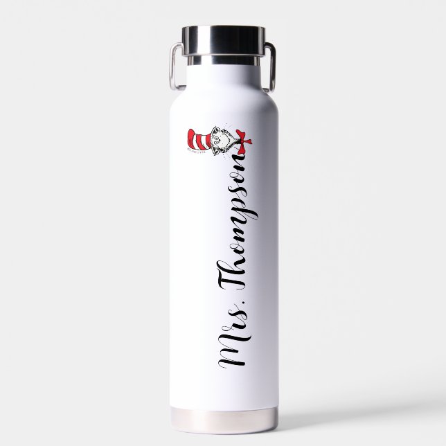 Dr. Seuss | Cat in the Hat Icon Custom Name Water Bottle (Front)