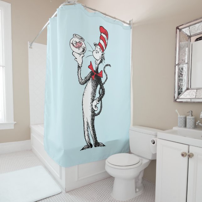 Dr. Seuss | Cat in the Hat & Krinklebine Shower Curtain (In Situ)